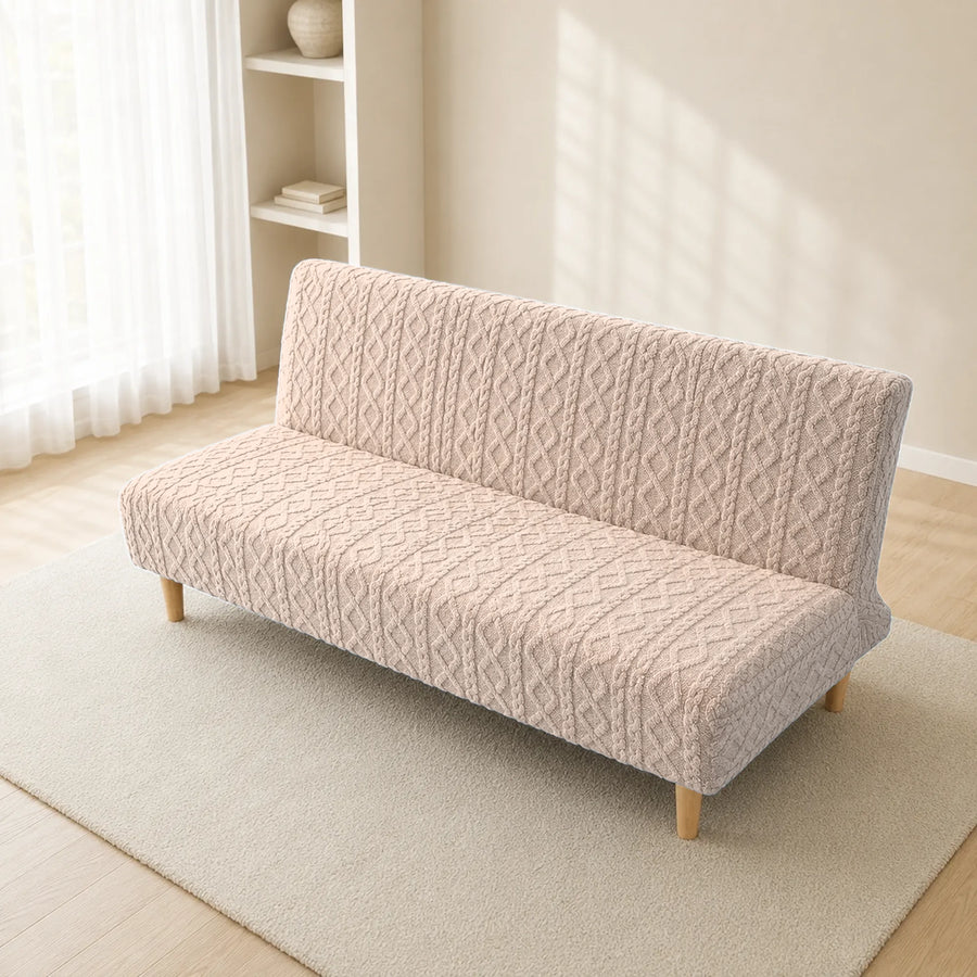 Sofa Bed Cover – Cable Knit – Oatmeal Cream