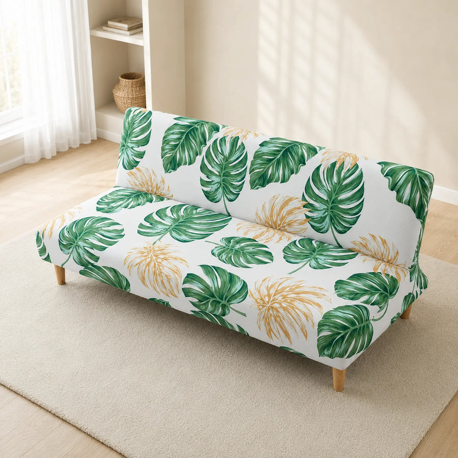 Sofa Bed Cover – Tropical Leaf – Palm Green
