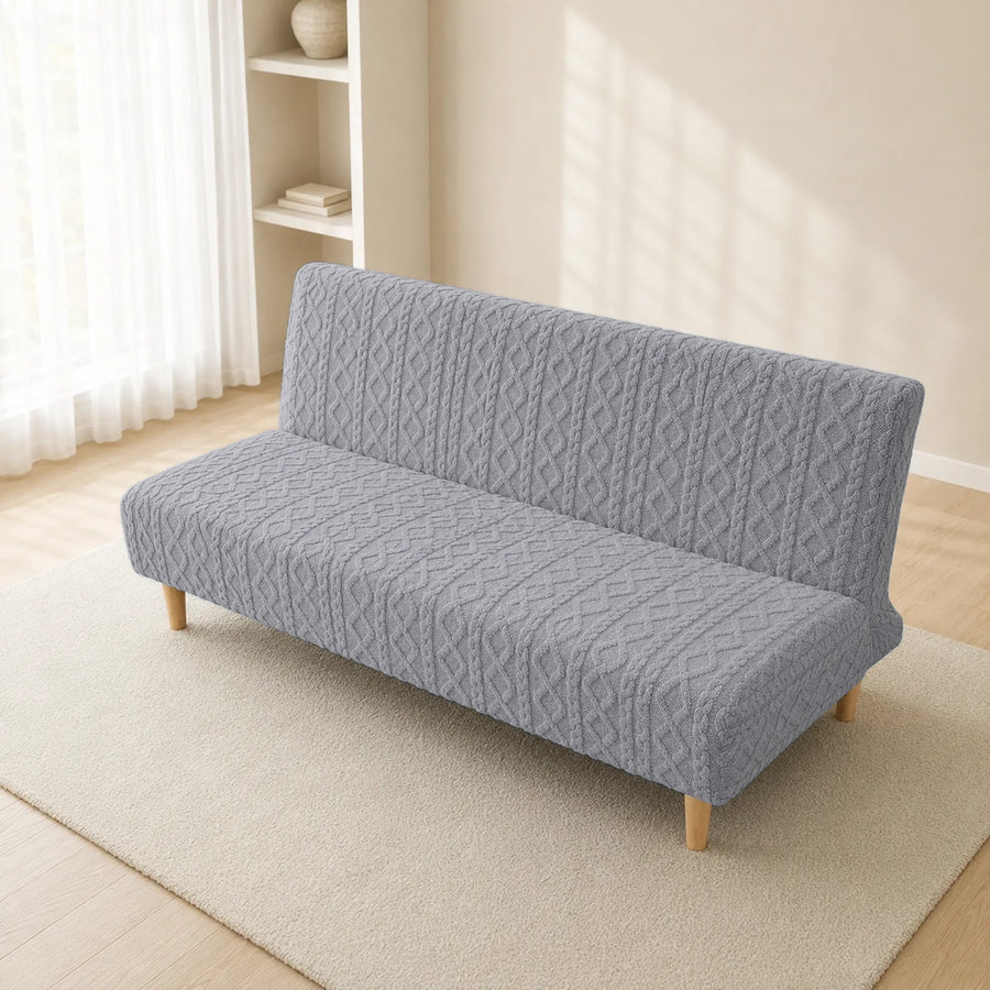 Sofa Bed Cover – Cable Knit – Dove Grey