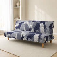 Sofa Bed Cover – Tropical Leaf – Navy