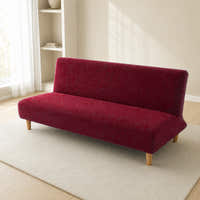 Sofa Bed Cover – Textured Stretch – Ruby Red