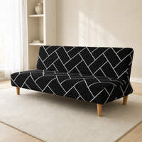Sofa Bed Cover – Geometric – Black