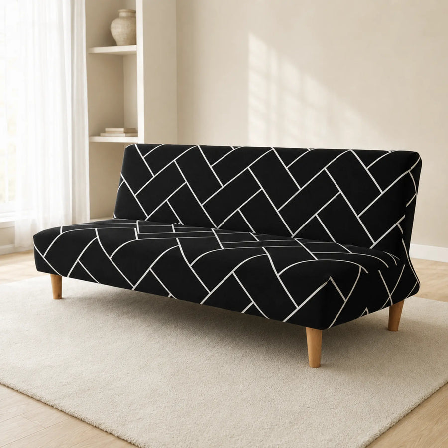 Sofa Bed Cover – Geometric – Black