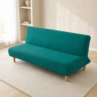 Sofa Bed Cover – Leaf Jacquard – Teal