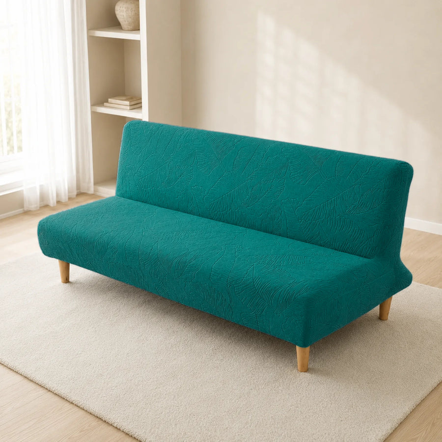 Sofa Bed Cover – Leaf Jacquard – Teal