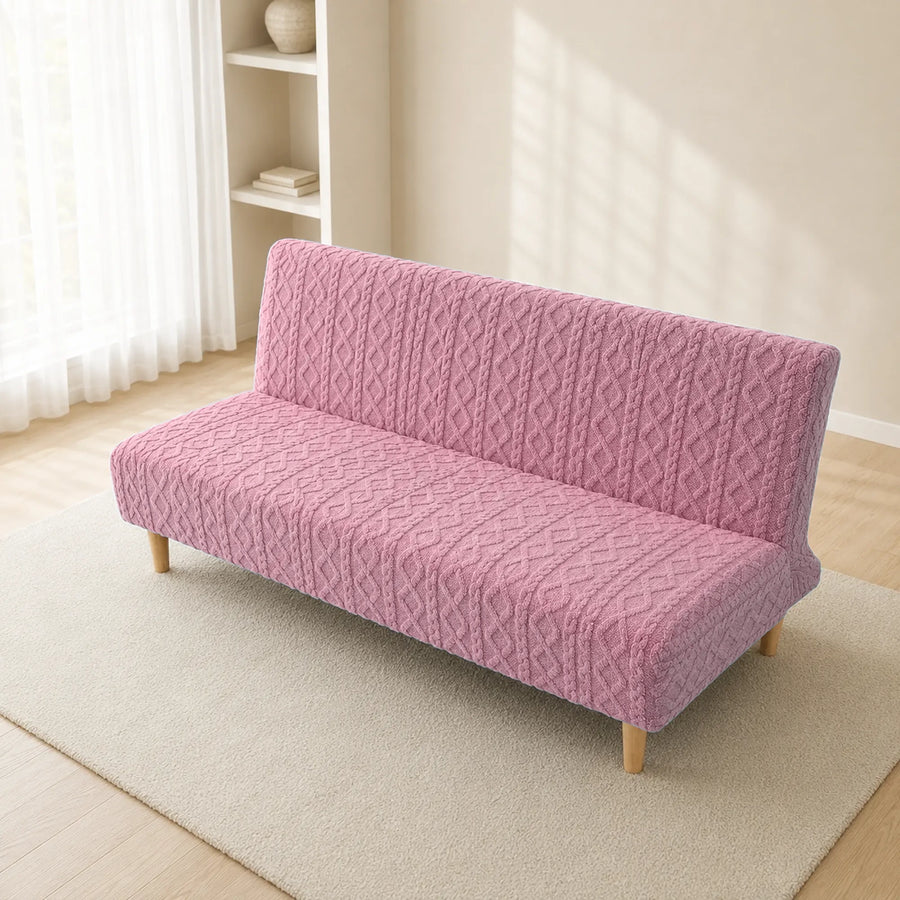 Sofa Bed Cover – Cable Knit – Rose Pink