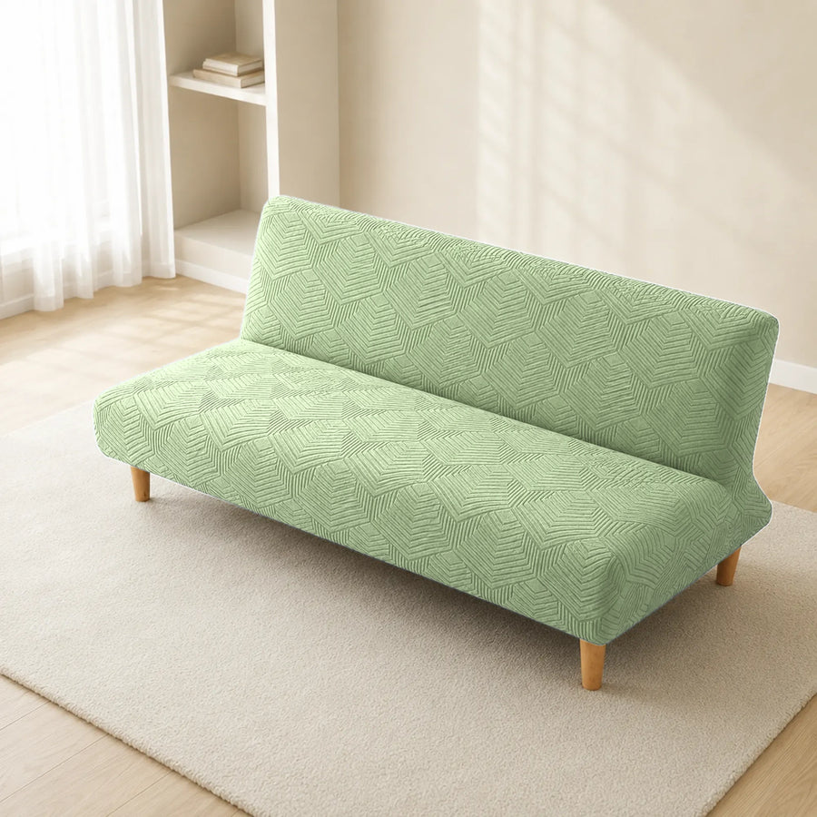 Sofa Bed Cover – Geometric Jacquard – Pistachio Green