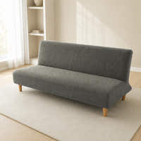 Sofa Bed Cover – Textured Jacquard – Sage Grey