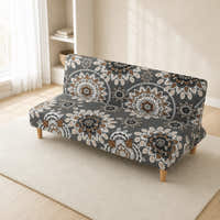 Sofa Bed Cover – Mandala Medallion – Charcoal