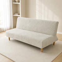 Sofa Bed Cover – Leaf Jacquard – Soft White