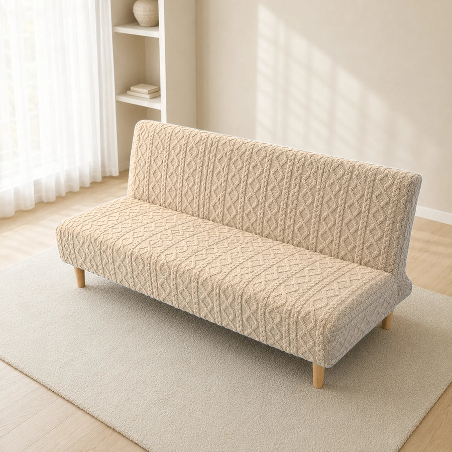 Sofa Bed Cover – Cable Knit – Ivory Cream