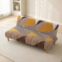 Sofa Bed Cover – Geometric Patchwork – Mustard Ochre