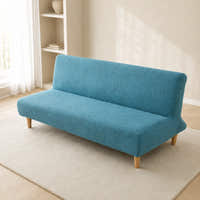 Sofa Bed Cover – Leaf Jacquard – Dusty Blue