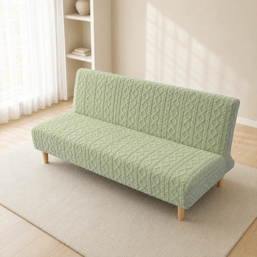 Sofa Bed Cover – Cable Knit – Sage Green