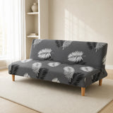 Sofa Bed Cover – Palm Leaf Print – Charcoal