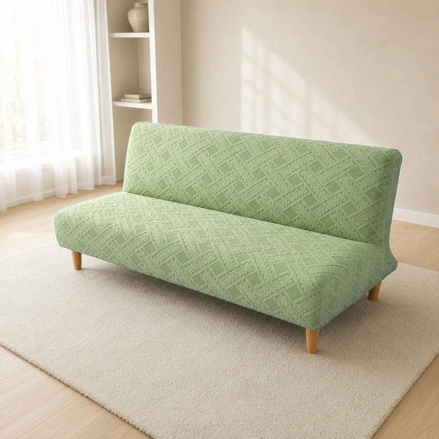Sofa Bed Cover – Diamond Jacquard – Sage Green