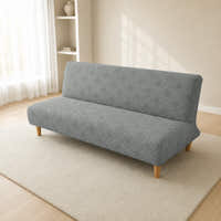 Sofa Bed Cover – Diamond Jacquard – Silver Grey