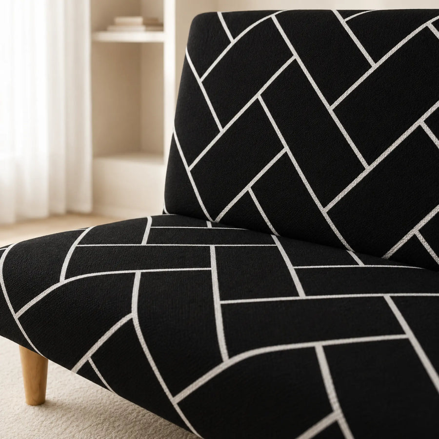 Sofa Bed Cover – Geometric – Black