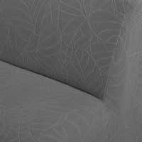 Sofa Bed Cover – Leaf Jacquard – Charcoal Grey