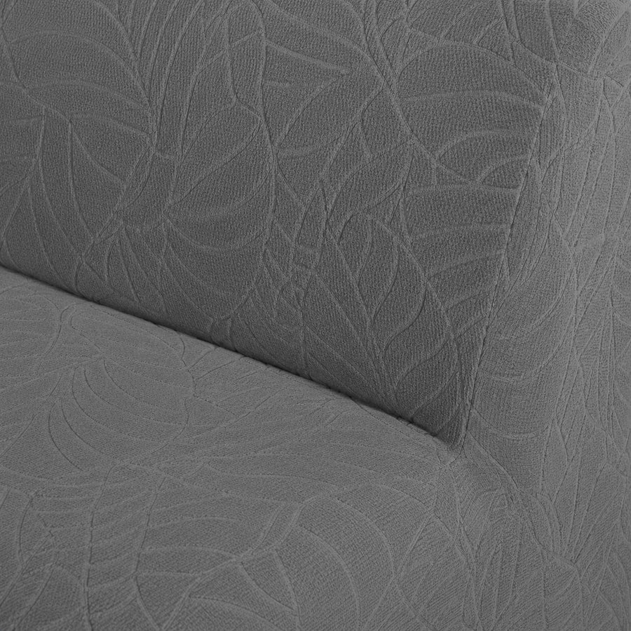 Sofa Bed Cover – Leaf Jacquard – Charcoal Grey