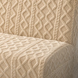 Sofa Bed Cover – Cable Knit – Ivory Cream