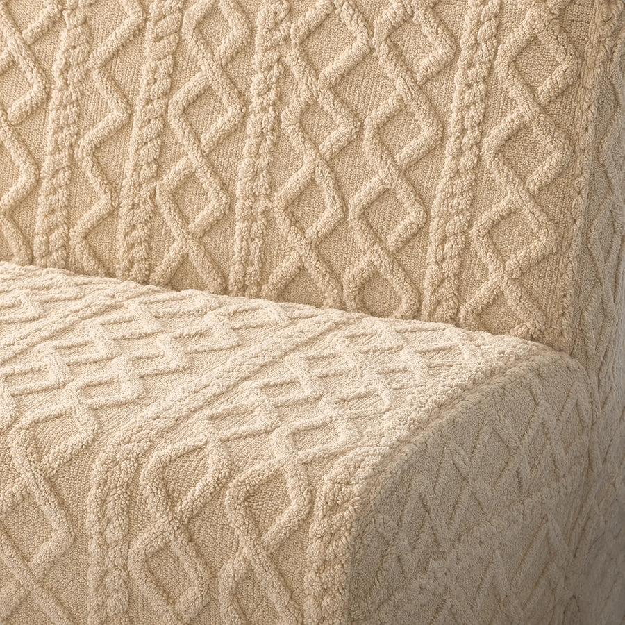 Sofa Bed Cover – Cable Knit – Ivory Cream