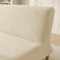 Sofa Bed Cover – Leaf Jacquard – Ivory Cream