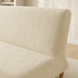 Sofa Bed Cover – Leaf Jacquard – Ivory Cream