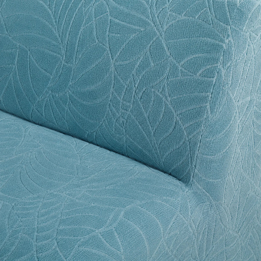 Sofa Bed Cover – Leaf Jacquard – Dusty Blue