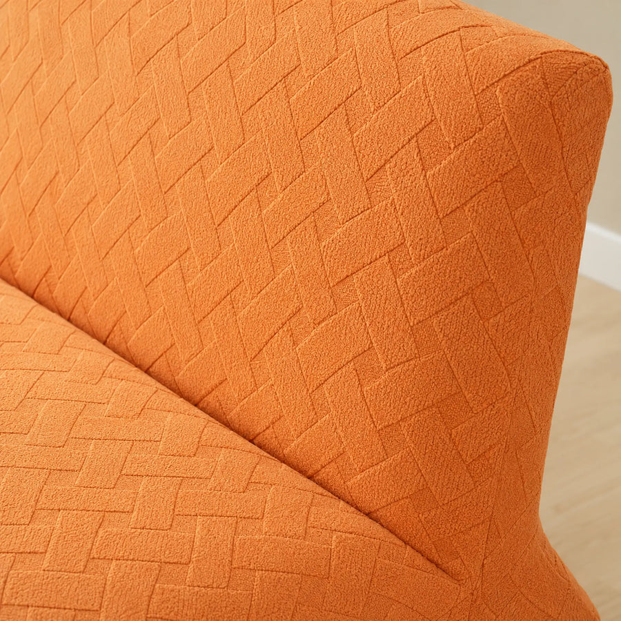 Sofa Bed Cover – Geometric Jacquard – Amber Orange