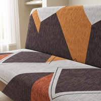 Sofa Bed Cover – Geometric Print – Terracotta Multi