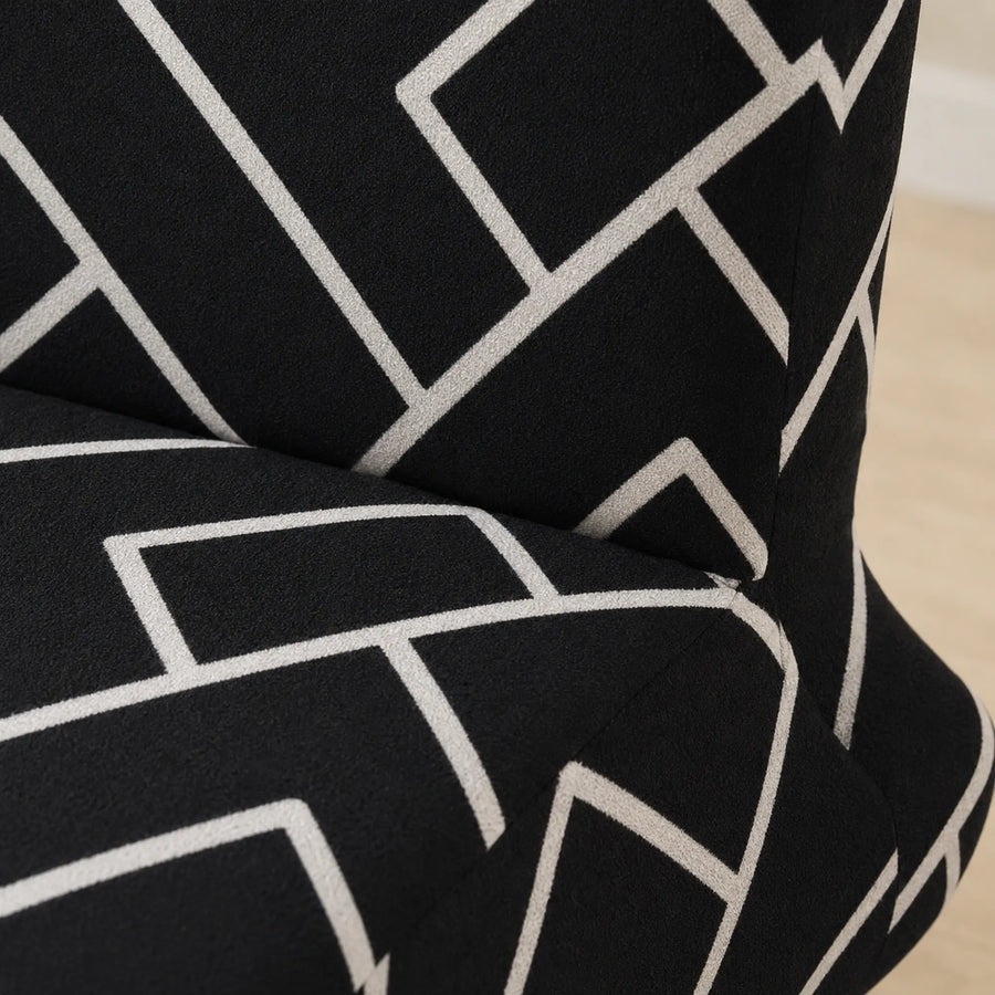 Sofa Bed Cover – Trellis Geometric – Black & Ivory