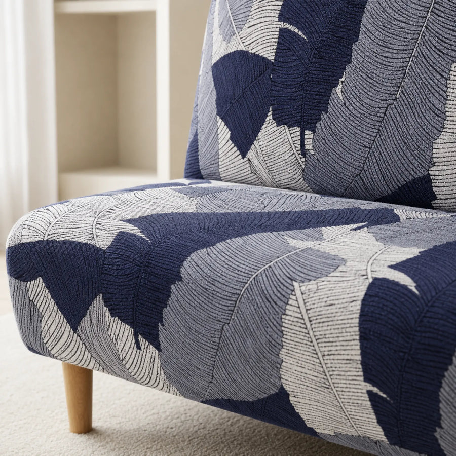 Sofa Bed Cover – Tropical Leaf – Navy