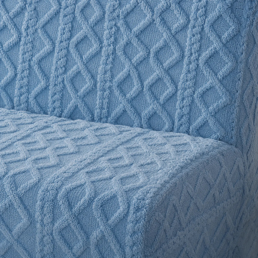 Sofa Bed Cover – Cable Knit – Sky Blue