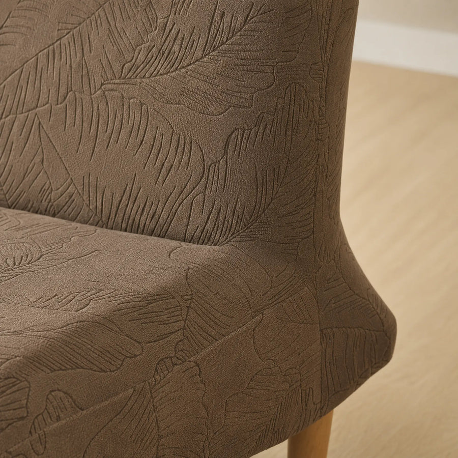 Sofa Bed Cover – Leaf Jacquard – Warm Taupe