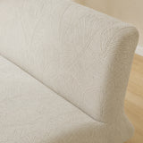 Sofa Bed Cover – Leaf Jacquard – Soft White