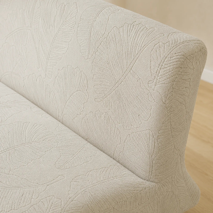 Sofa Bed Cover – Leaf Jacquard – Soft White