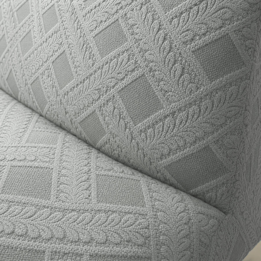 Sofa Bed Cover – Diamond Jacquard – Silver Grey