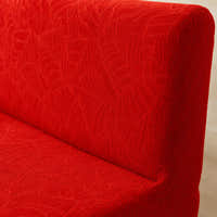 Sofa Bed Cover – Leaf Jacquard – Poppy Red