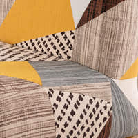Sofa Bed Cover – Geometric Patchwork – Mustard Ochre