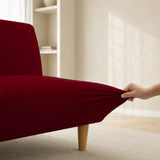Sofa Bed Cover – Leaf Jacquard – Wine Red