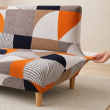 Sofa Bed Cover – Mid-Century Geometric – Burnt Orange