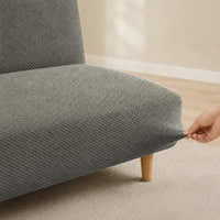Sofa Bed Cover – Textured Jacquard – Sage Grey