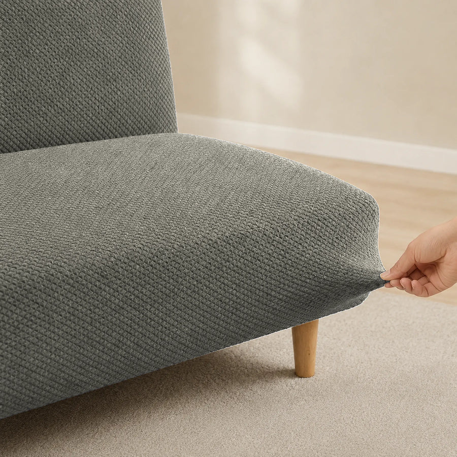 Sofa Bed Cover – Textured Jacquard – Sage Grey
