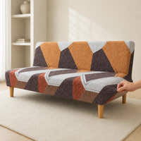Sofa Bed Cover – Geometric Print – Terracotta Multi