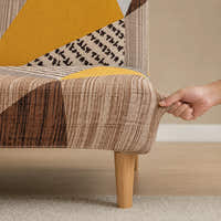 Sofa Bed Cover – Geometric Patchwork – Mustard Ochre