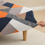 Sofa Bed Cover – Diamond Geometric – Navy & Orange