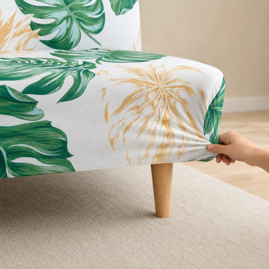 Sofa Bed Cover – Tropical Leaf – Palm Green
