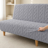 Sofa Bed Cover – Cable Knit – Dove Grey