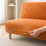 Sofa Bed Cover – Diamond Jacquard – Burnt Orange